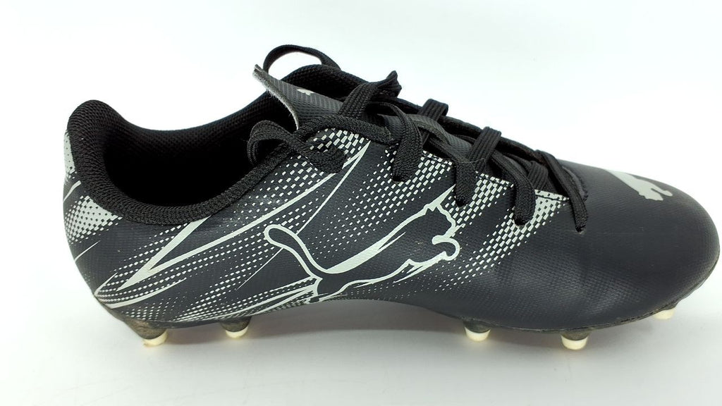PUMA Attacanto Firm AG Soccer Cleats, Black-Silver Mist, 13 Little Kid