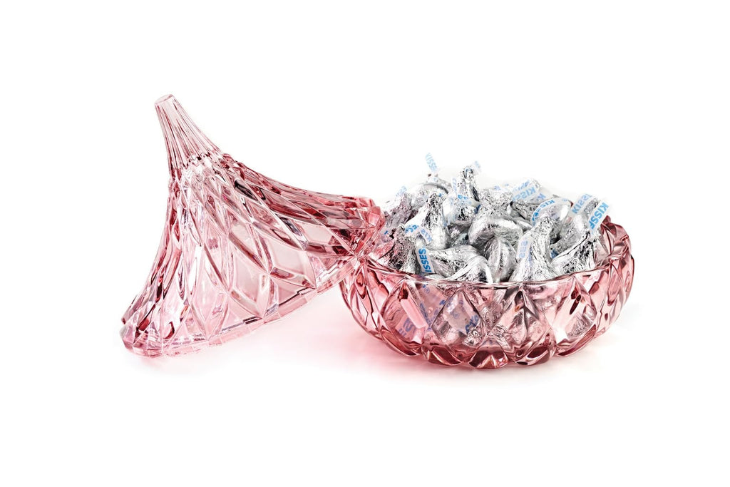 Godinger Blush Glass Hershey Kiss Candy Dish - A Sweet and Stylish Delight