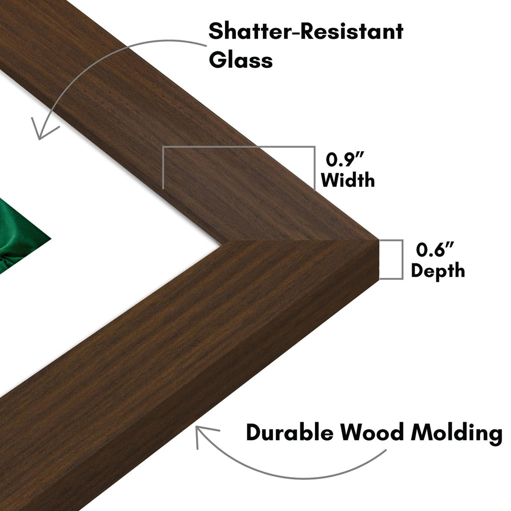 Walnut 8x10 Picture Frame w/ Shatter-Resistant Glass & Mat