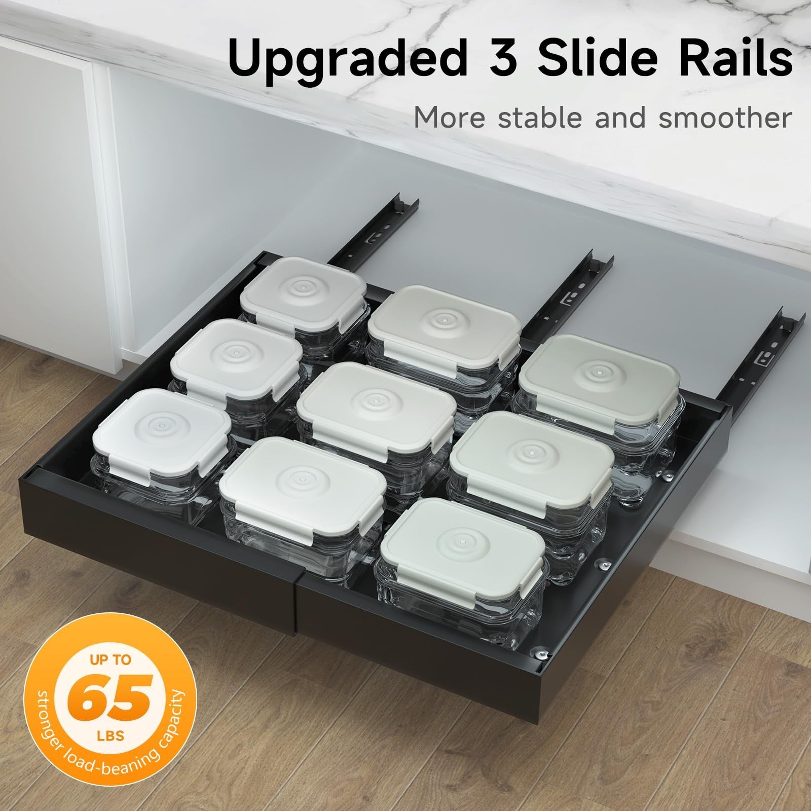 Expandable Slide Out Cabinet Organizer 12.6-20.47 In, 16.54 In Deep