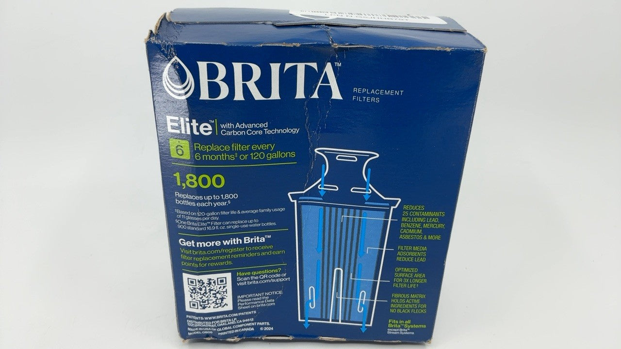 Brita 2 Count Elite Water Filters, NSF Certified, Blue, Reduces Contaminants