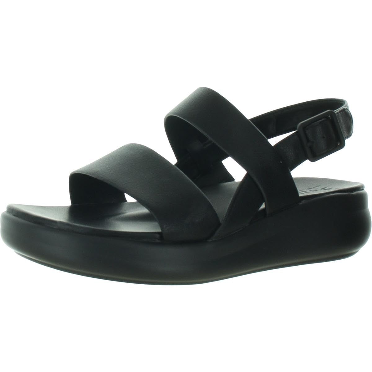 Naturalizer Womens Coast Platform Slingback Flat Sandal Black 7.5 M