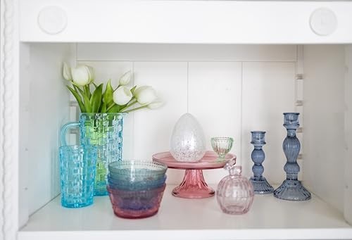 7in Sage Green Glass Bowl w/ Floral Pattern for Dining & Entertaining