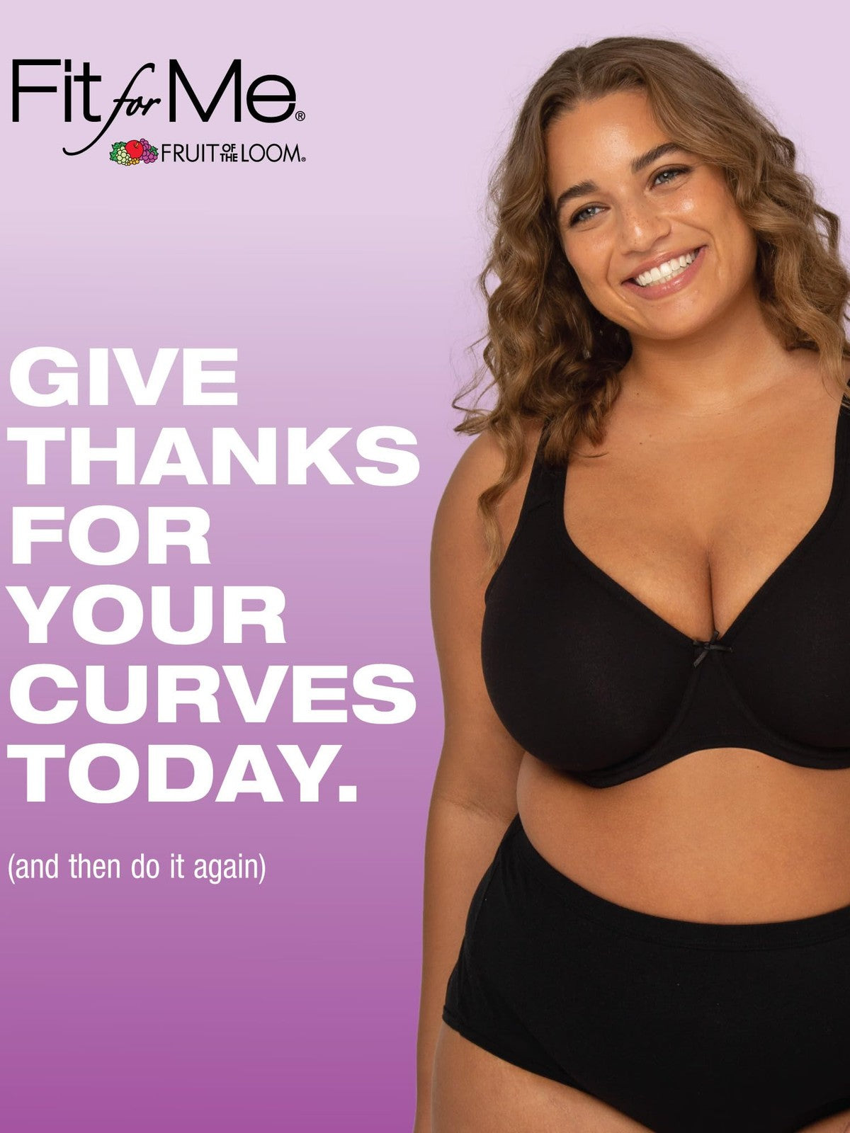 Fruit of the Loom Plus-Size Unlined Underwire Bra 46DD Black Cotton
