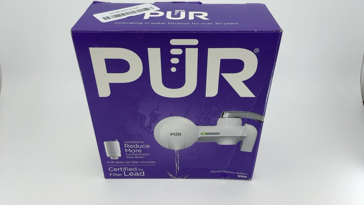 PUR Water Filtration System, Faucet Mount, White, Lead Reduction, 100 Gal