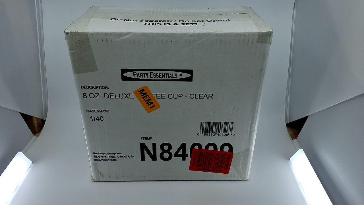 40-Count 8 Oz Clear Plastic Coffee Cups w/ Handles - Party Essentials