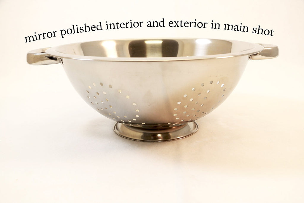 5Qt Stainless Steel Colander - Heavy Duty, Easy Grip, Dishwasher Safe