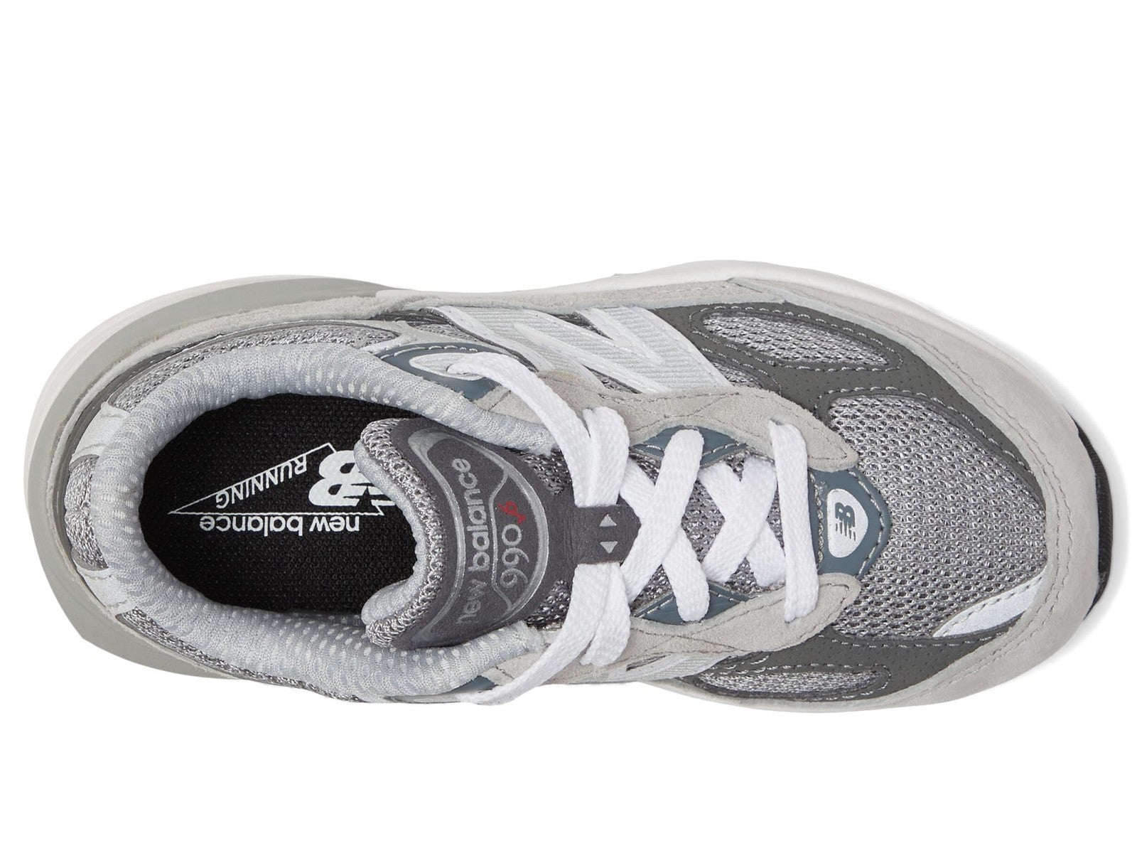 New Balance 990 V6 Toddler Lace-up Sneakers Grey/Silver 6.5XW