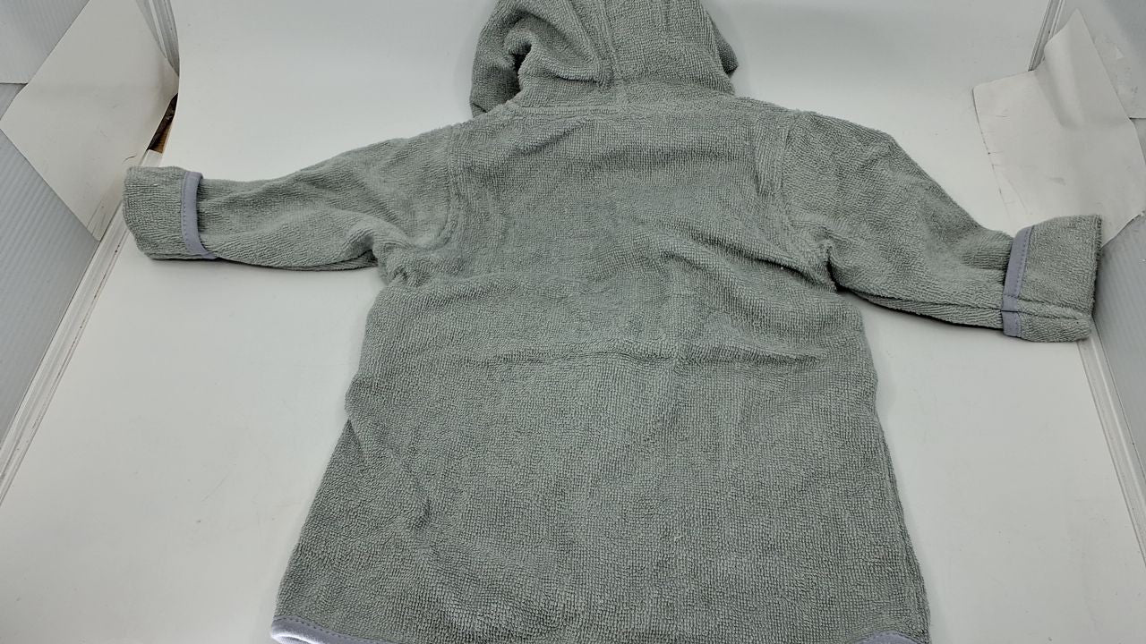 Cotton Hooded Bathrobe & Booties Set, Grey Giraffe, Baby 0-9 Months