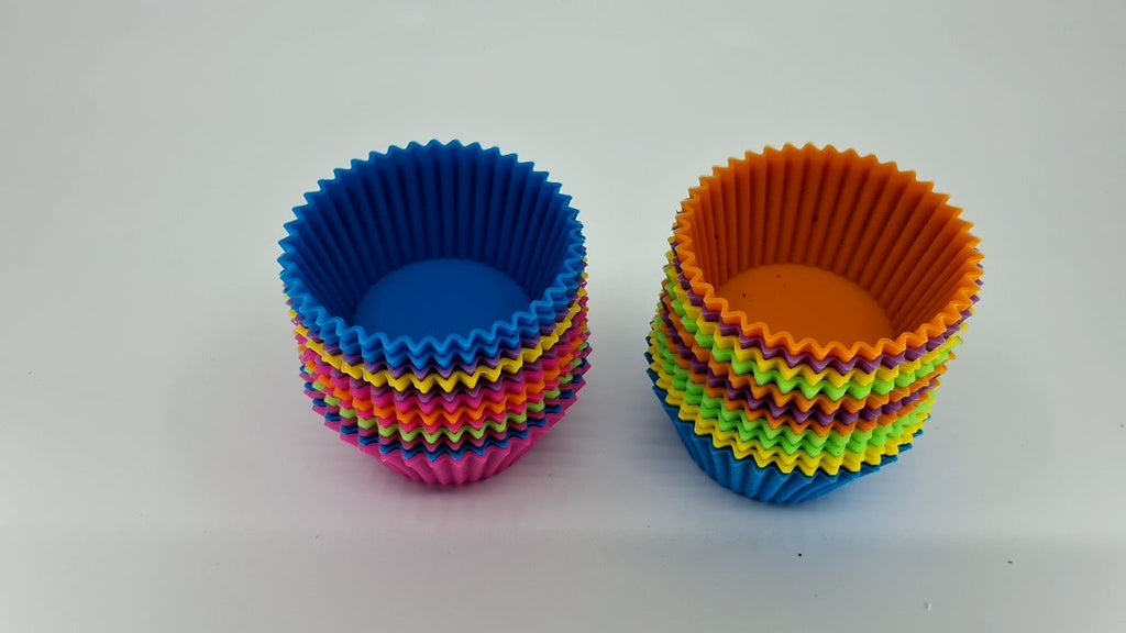 24 Multicolor Silicone Baking Cups, Non-Stick, Dishwasher Safe