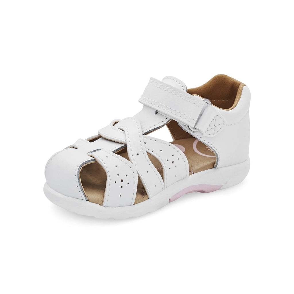 Stride Rite Kids SRTech Xena Sandal, White, 4.5 Wide US Unisex Toddler