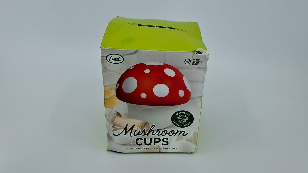 Whimsical 6 Cup Mushroom Measuring Cups Set, Durable Plastic Kitchenware