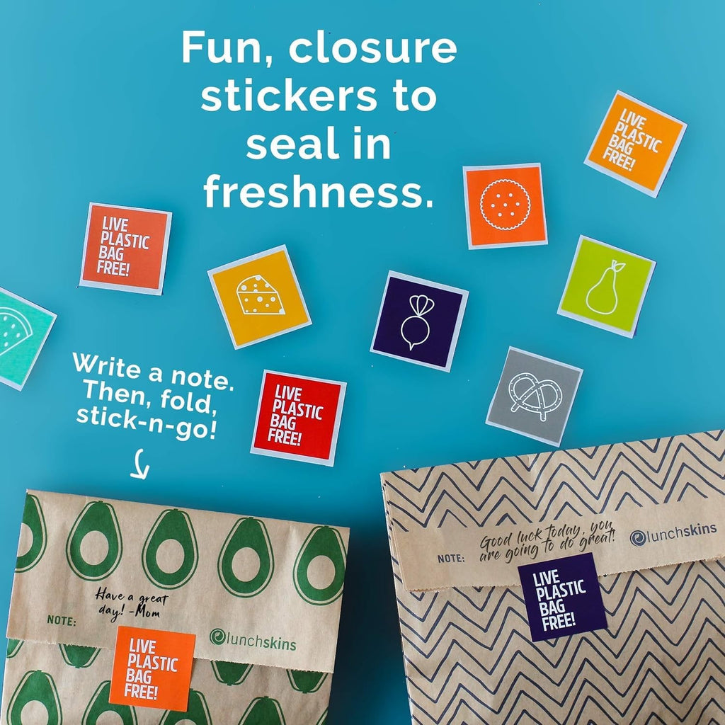 50 Count Compostable Sandwich Bags - Avocado Design, Eco-Friendly