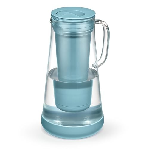 LifeStraw Home Pitcher, 7-Cup, Glass, Juniper, Filters 30+ Contaminants