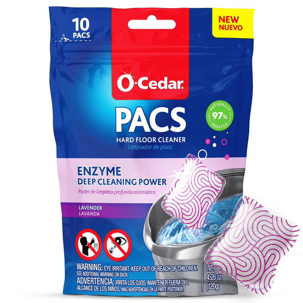 O-Cedar PACS Lavender Floor Cleaner 10 Count - Safe for All Hard Floors