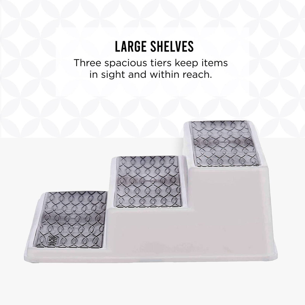 Copco 3-Tier Spice Organizer, 10-Inch Non-Slip Shelf for Cabinets