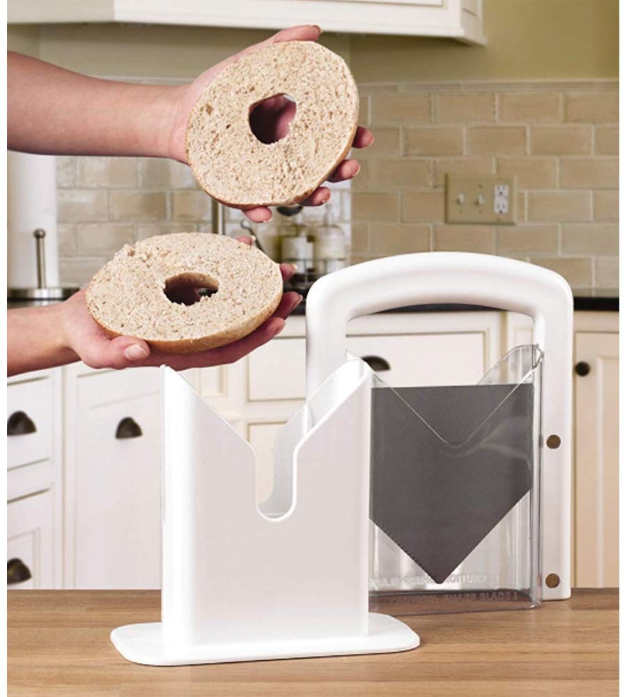 Hoan Bagel Guillotine Slicer 9.25-Inch Stainless Steel White Cutter