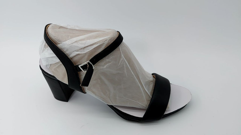 Naturalizer Bristol Ankle Strap Block Heel Sandal Black Smooth 10W