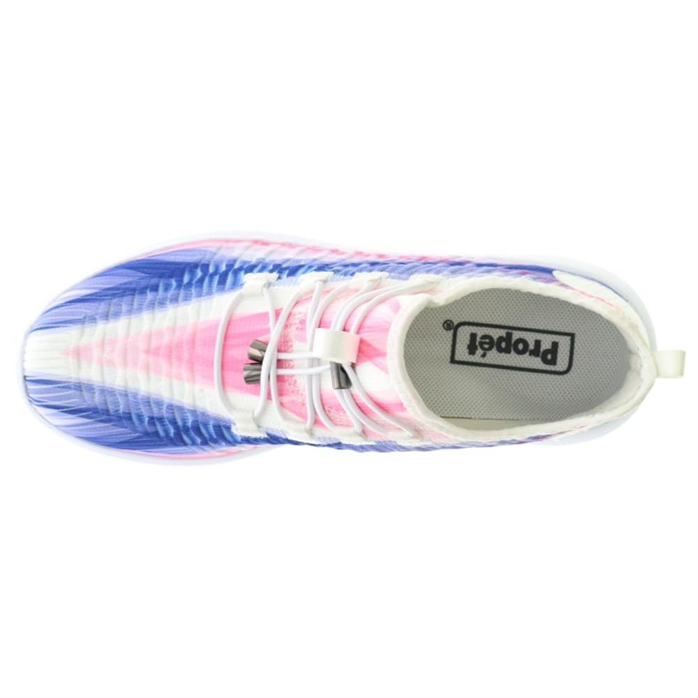 Propét Women's TravelBound Sneakers, White/Peri, 12 X-Wide US