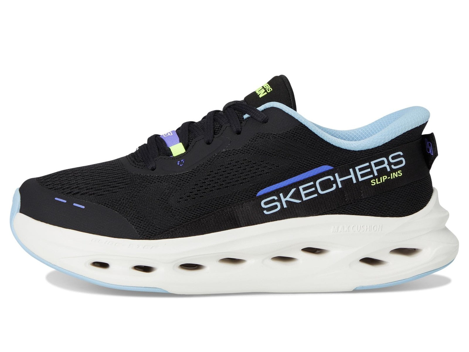 Skechers Women's Max Cushioning Slip-Ins Sneaker Black/Blue Size 9.5