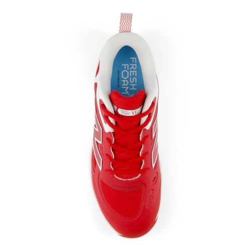 New Balance Women's Fresh Foam Velo V4 Molded Softball Shoe, Team Red/White, 10