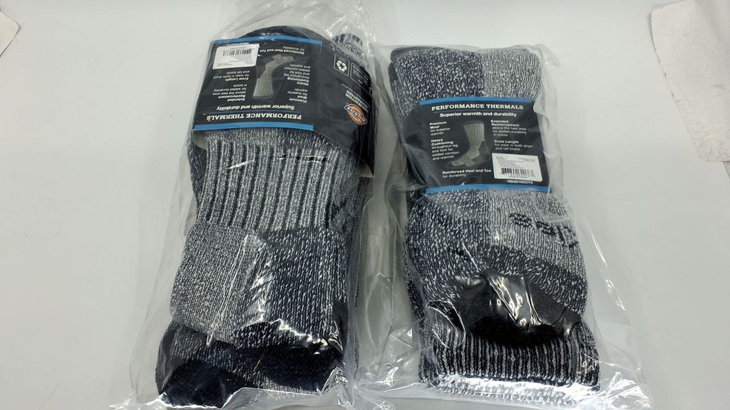 Dickies Heavy Weight Wool Blend Thermal Crew Socks, Large, Blue (4 Pairs)