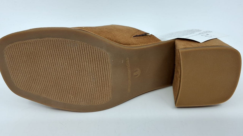 Amazon Essentials Women's Block Heel Mule, Tan Faux Microsuede, 6