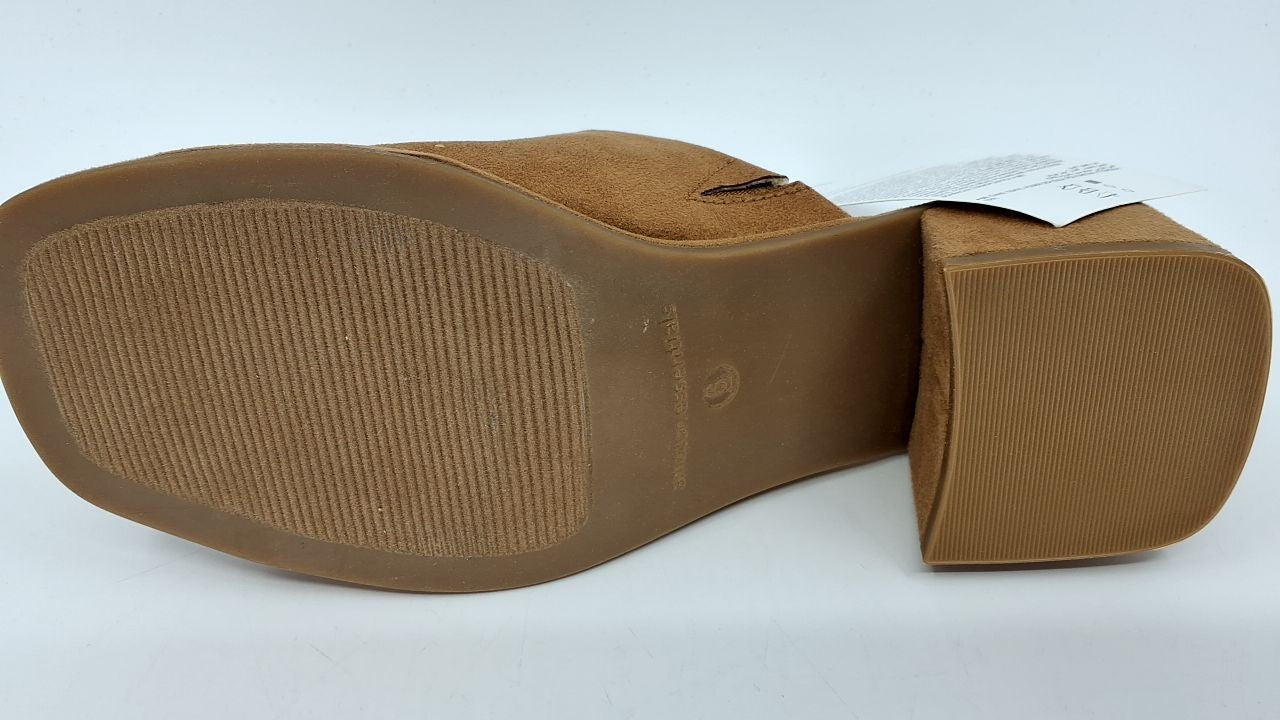 Amazon Essentials Women's Block Heel Mule, Tan Faux Microsuede, 6