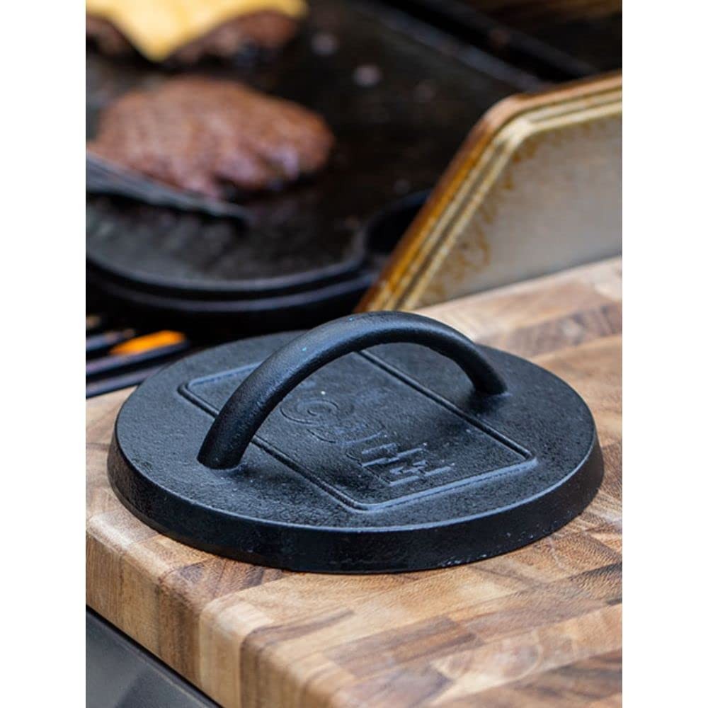 Lodge Pre-Seasoned Cast Iron Grill Press - 6.25 Inch for Stovetop & Grill
