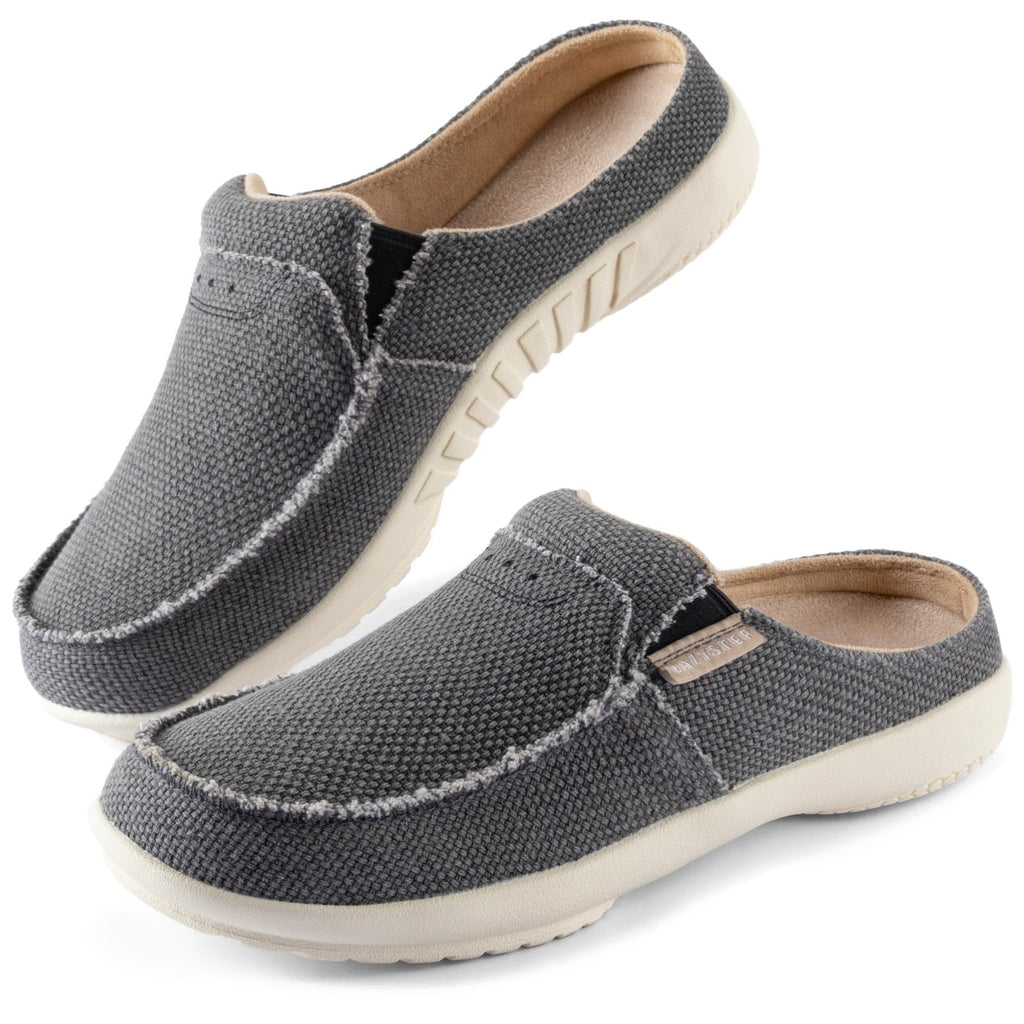 Men's Indoor Outdoor Slippers, Charcoal, Size 10, Arch Support
