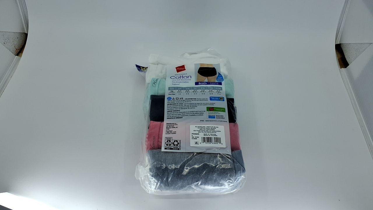 Hanes Women's 10-Pack Briefs, Cotton Underwear, Size 6, Assorted Colors