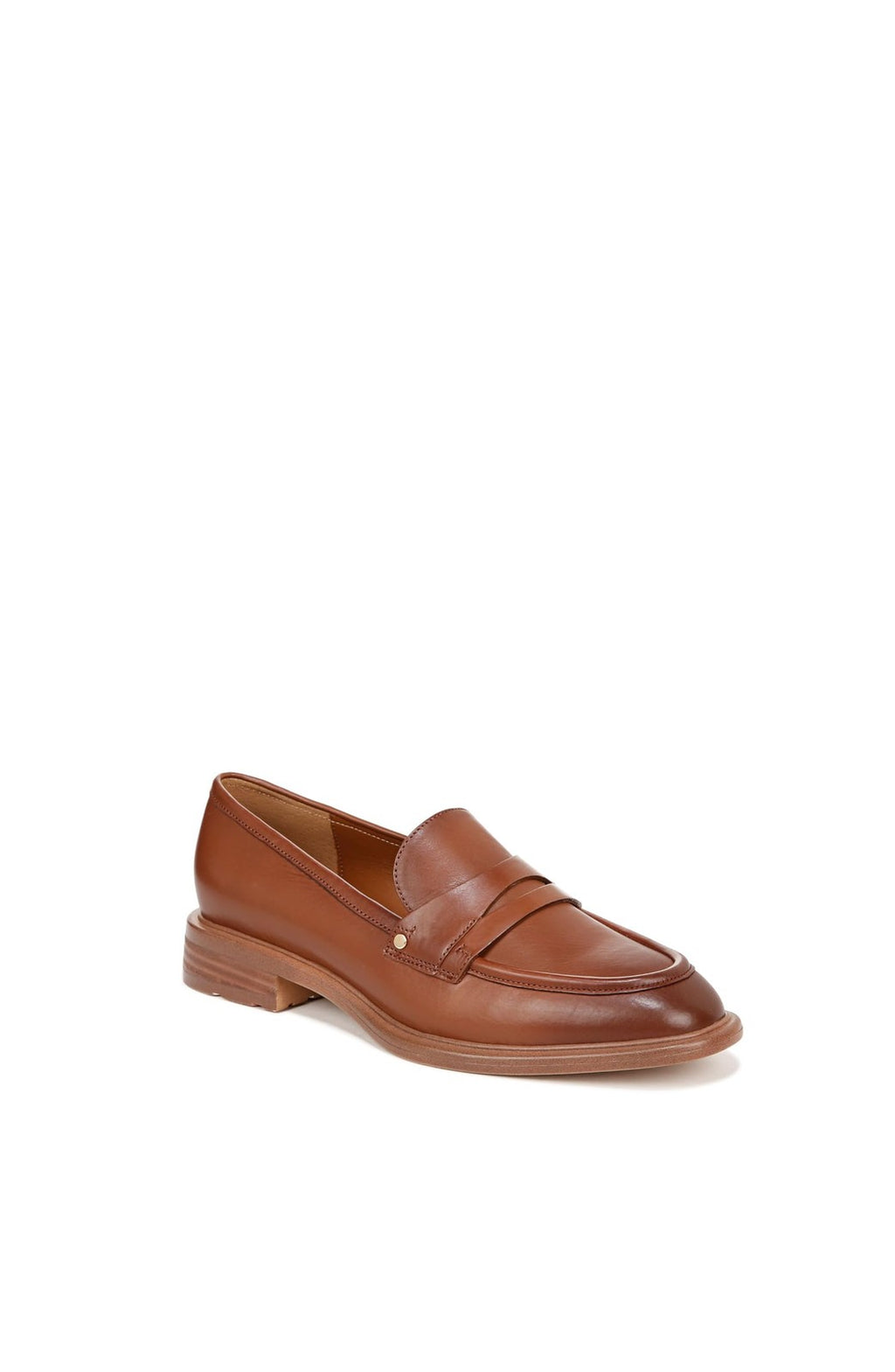 Franco Sarto Women's Edith Almond Toe Penny Loafers - Tobacco Brown Leather,8.5W