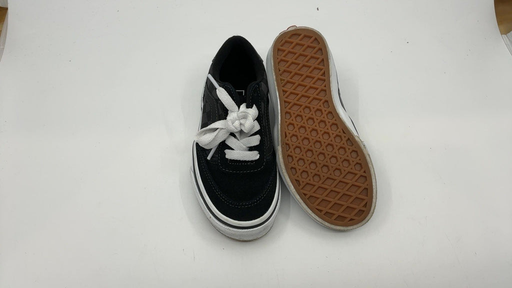 Vans Youth Brooklyn LS Sneakers, Checkerboard Black/Asphalt, Size 11.5