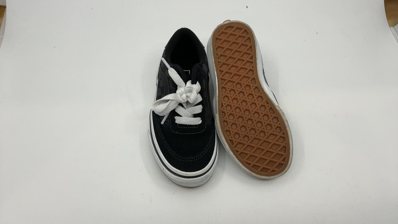 Vans Youth Brooklyn LS Sneakers, Checkerboard Black/Asphalt, Size 11.5