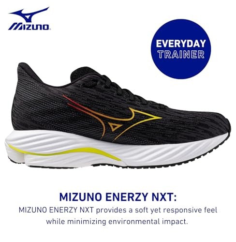 Mizuno Women's Wave Rider 28 Road Running Shoe 8.5 Black/Evening Primrose