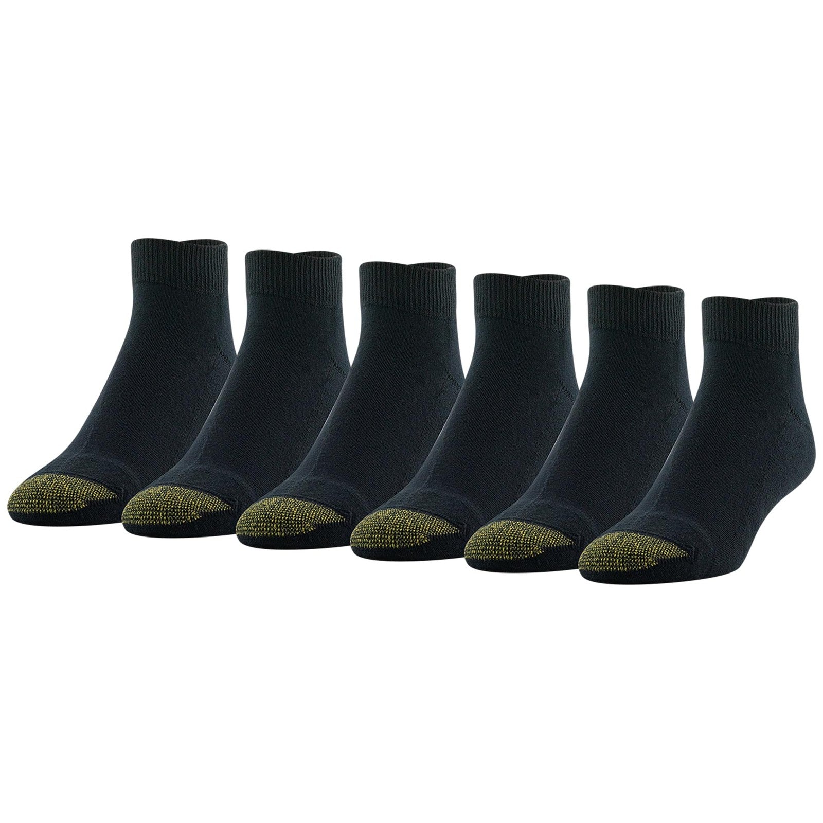 GOLDTOE Men's Cotton Low Cut Sport Liner Socks, 6-Pairs, Black, Large