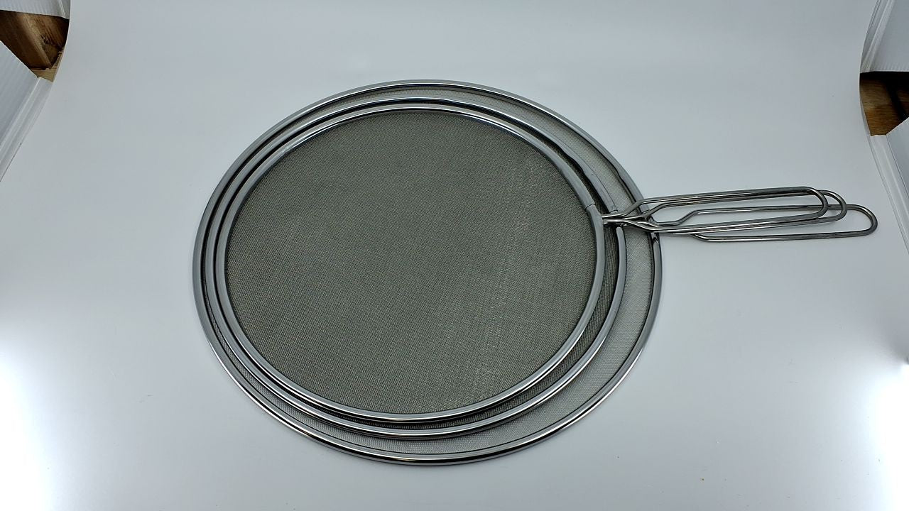 3-Piece Splatter Screen Set - Stainless Steel Grease Guard for Cooking
