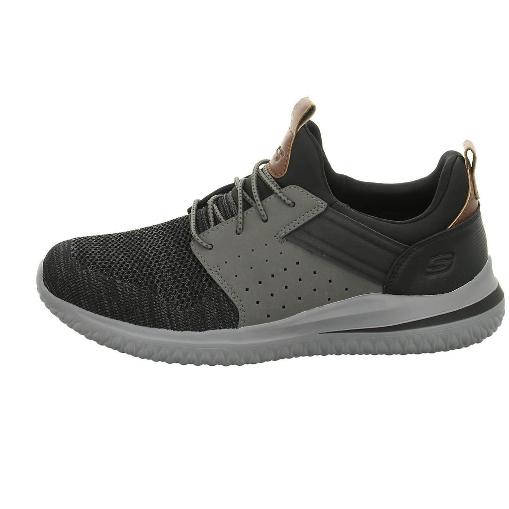 SKECHERS Delson 3.0 Cicada Men's Sneakers 11.5 Wide Black/Grey