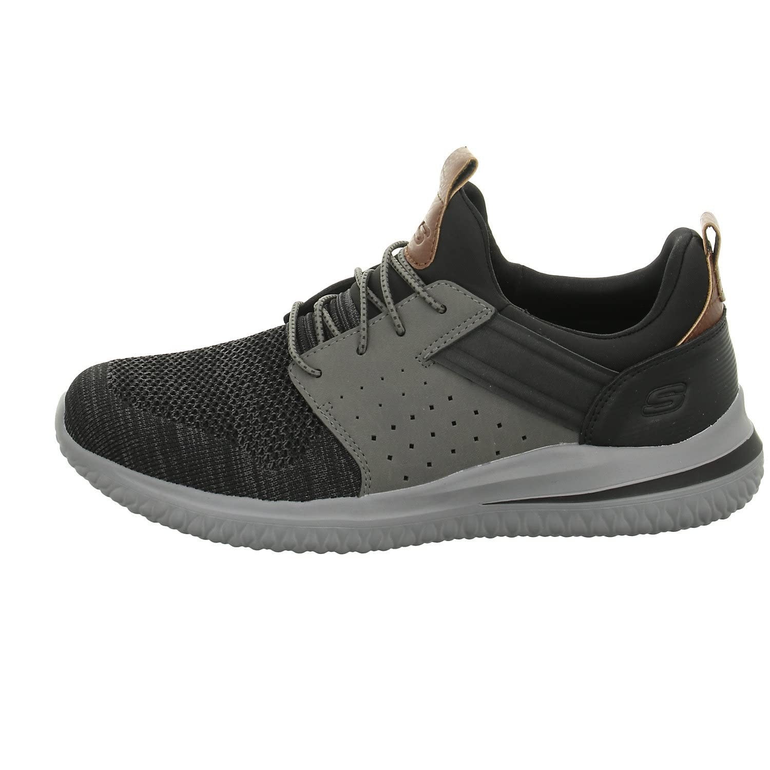 SKECHERS Delson 3.0 Cicada Men's Sneakers 11.5 Wide Black/Grey