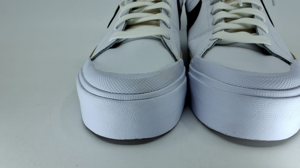 Nike Women's Court Legacy Lift Shoes, White/Black-Hemp-Team Orange, 8.5