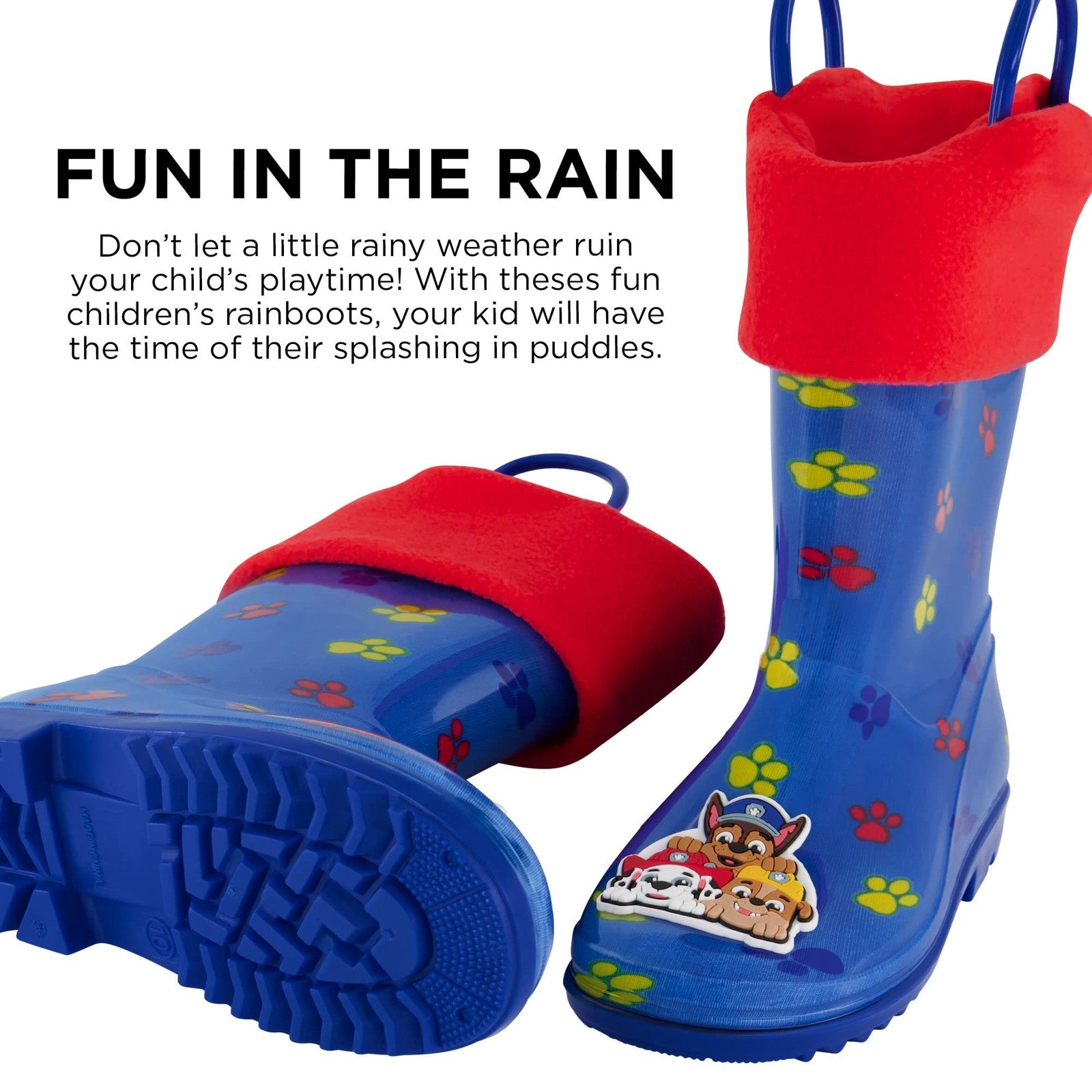 Nickelodeon Toddler Rain Boots, Paw Patrol, 11 Little Kid, Flexible