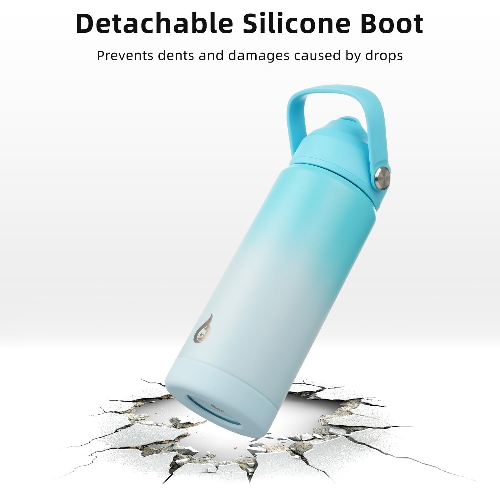 Insulated 24oz Water Bottle w/ Straw Lid - Stainless Steel, Sea Salt