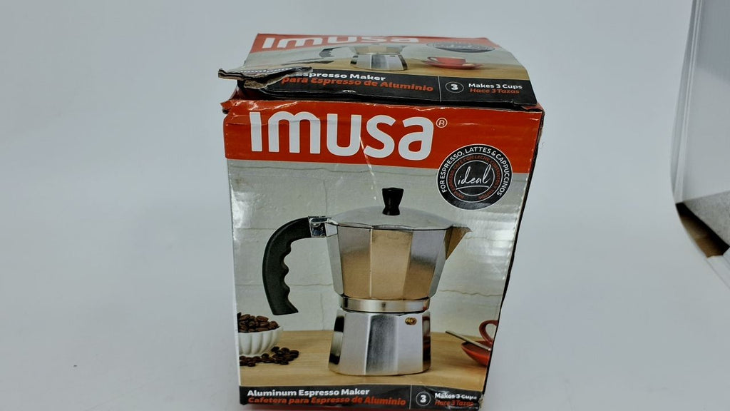 IMUSA 3-Cup Aluminum Espresso Stovetop Coffeemaker, Silver