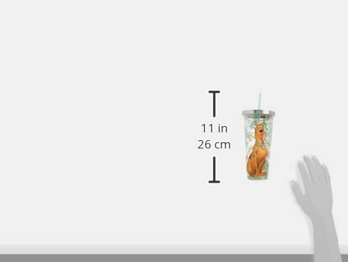 20 oz Glitter Tumbler w/ Straw - Double Wall Insulated - Scooby Doo