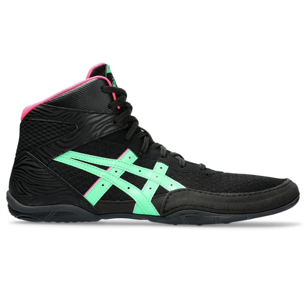 ASICS Men's Matflex 7 Wrestling Shoes, 12, Black/New Leaf