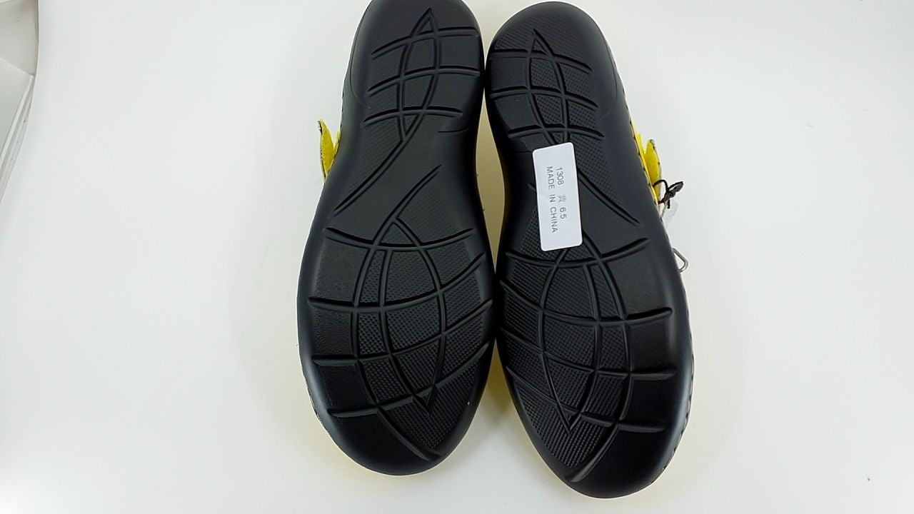 TERRIKAT Women's 6.5 M Yellow Loafers, Slip On Leather Walking Shoes