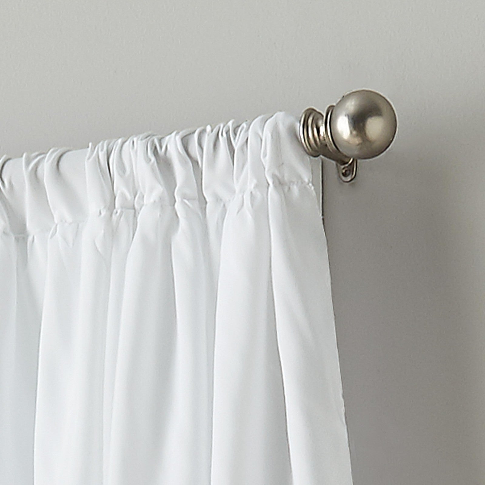 Curtainworks Flounced Ruffle Rod Pocket one Curtain Panel, 63 in, White