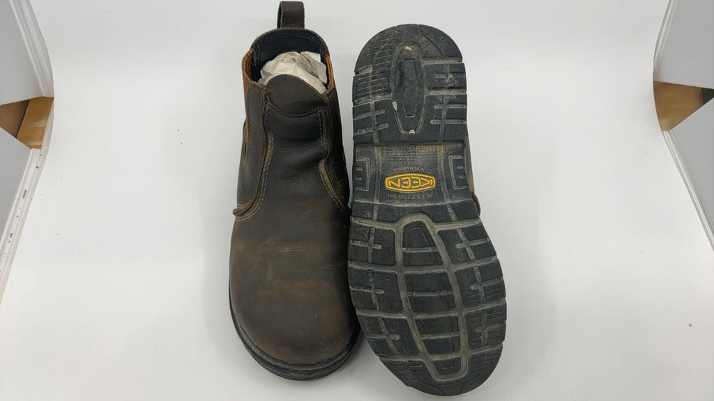 KEEN Women's San Jose Chelsea Alloy Toe Work Boots 5W Cascade Brown/Black