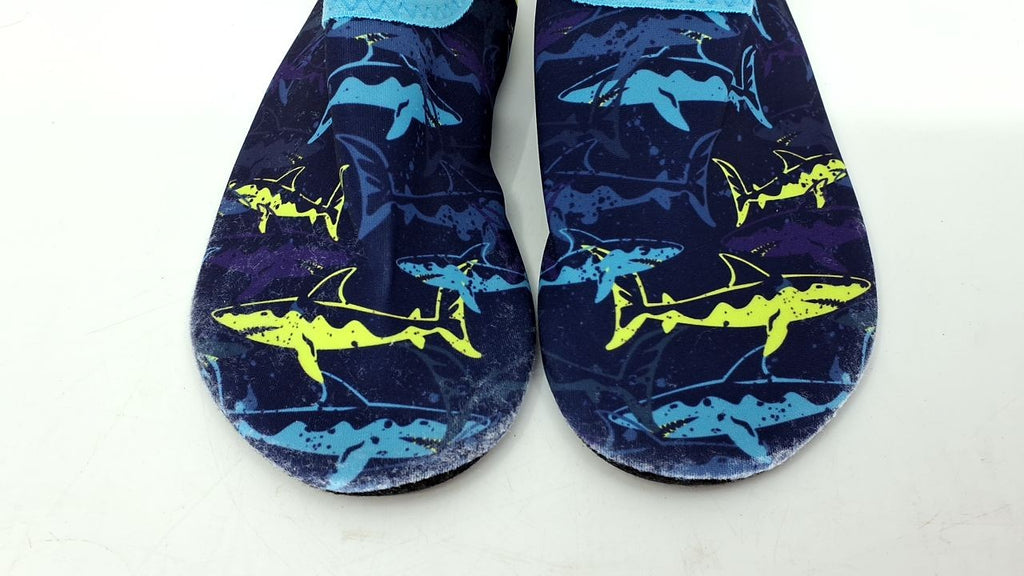 VIFUUR Kids Aqua Socks Water Shoes Purple Yellow Fish Quick Dry 28/29
