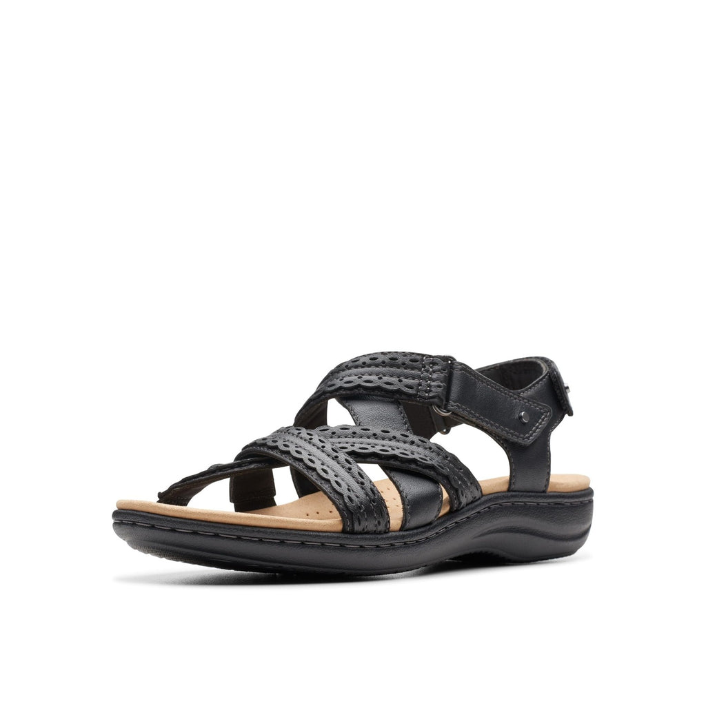 Clarks Women's Laurieann Rena Flat Sandal, Black Combi, 7